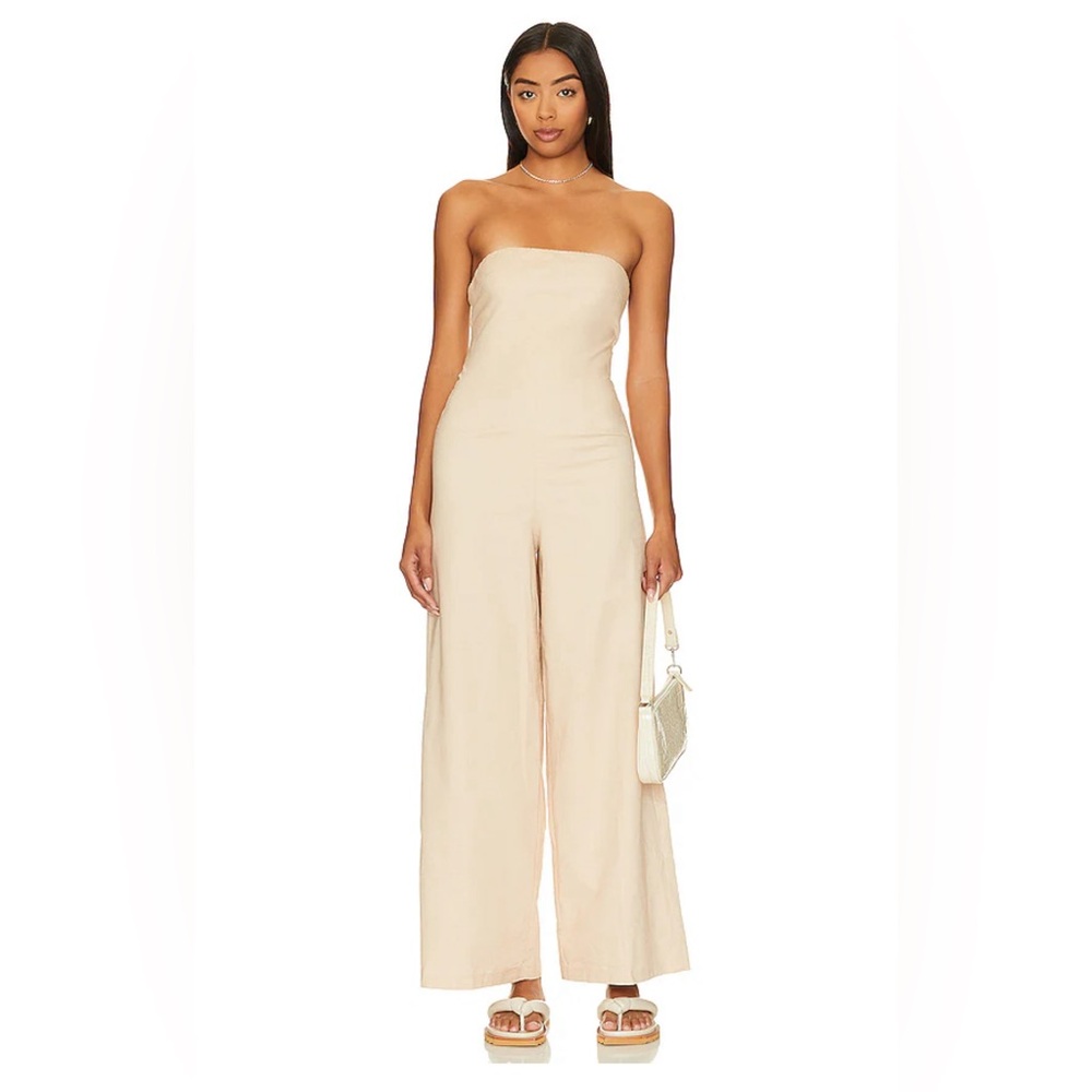 NWT SNDYS Nina Linen Jumpsuit in Natural, size XS